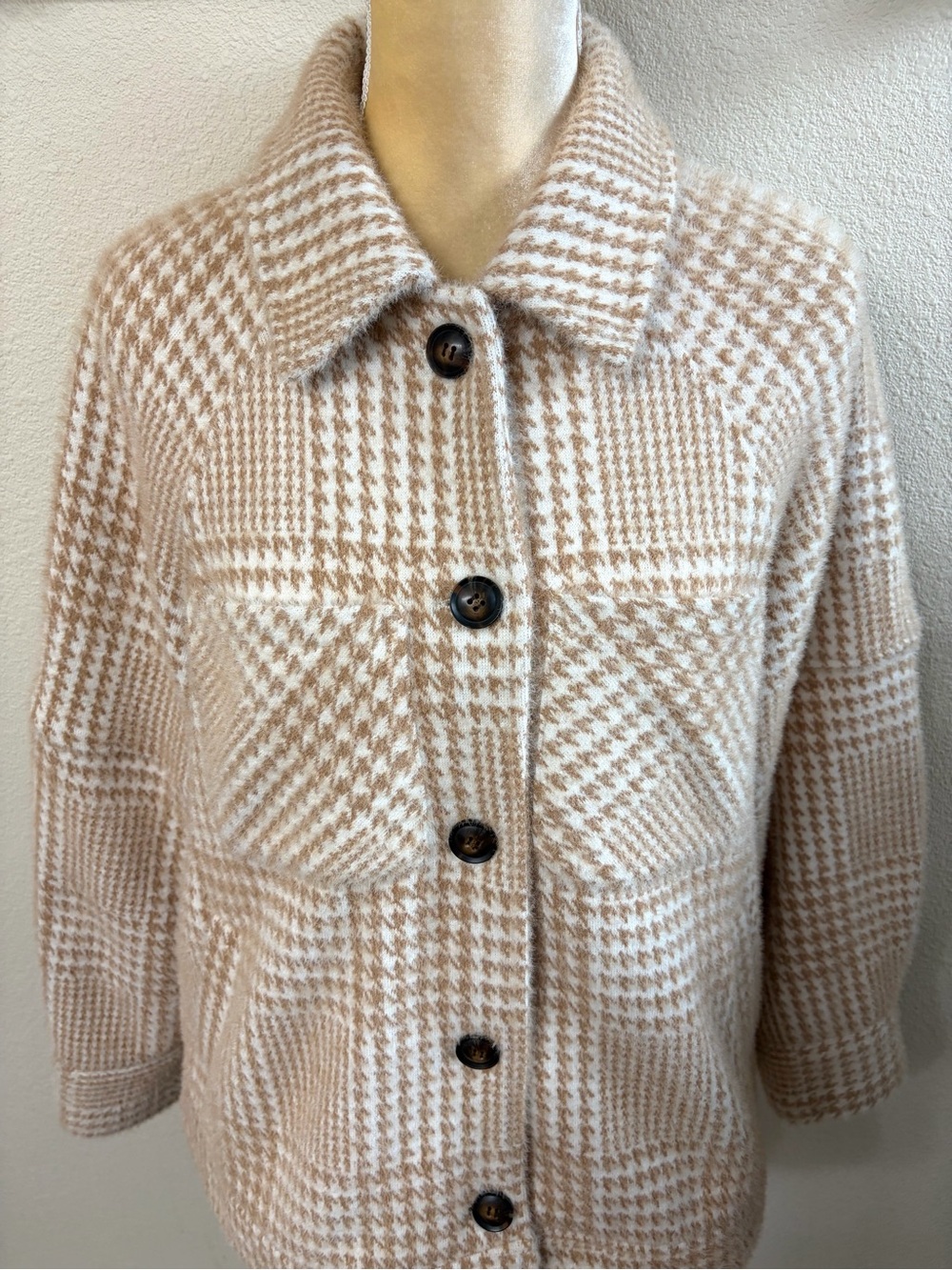 Greylin Houndstooth Shirt Jacket Medium - Picture 4 of 11